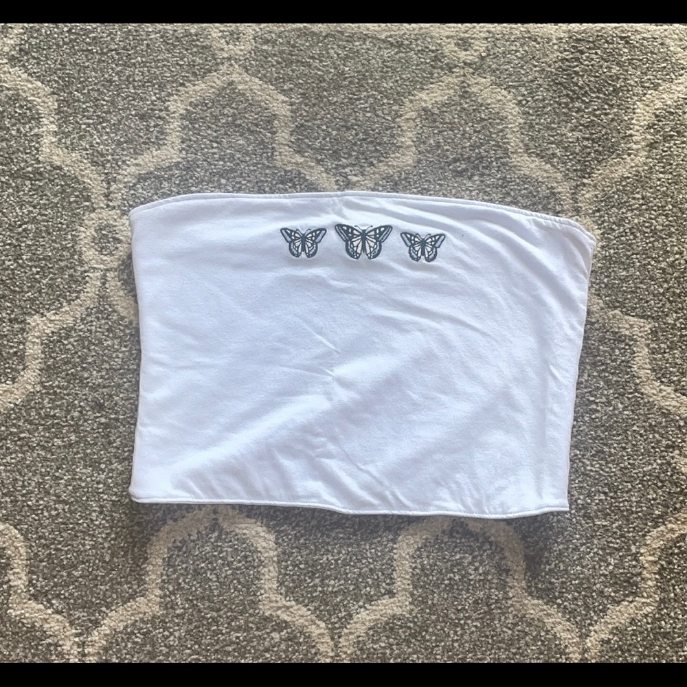 Hollister light blue butterfly tube top